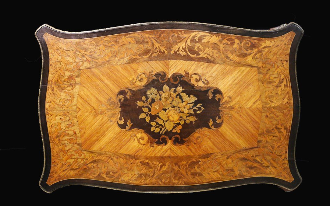 Table Marquetée Napoléon III, XIXème Siècle-photo-4