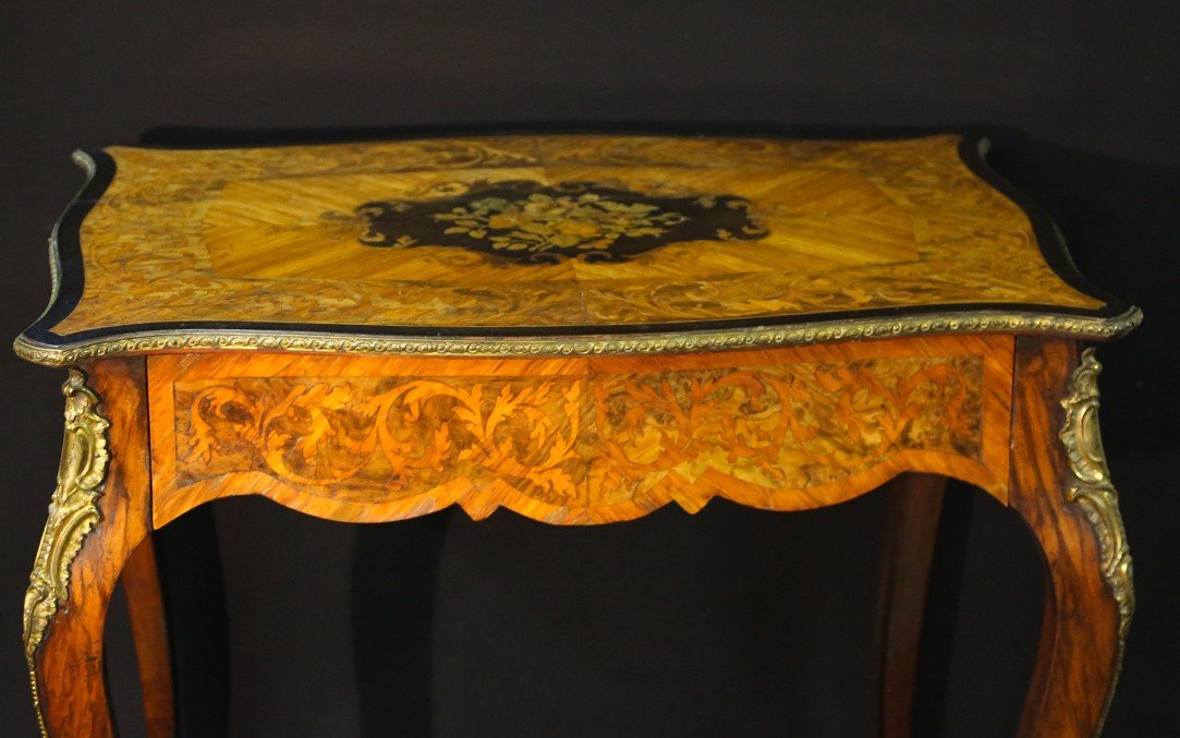 Table Marquetée Napoléon III, XIXème Siècle-photo-7