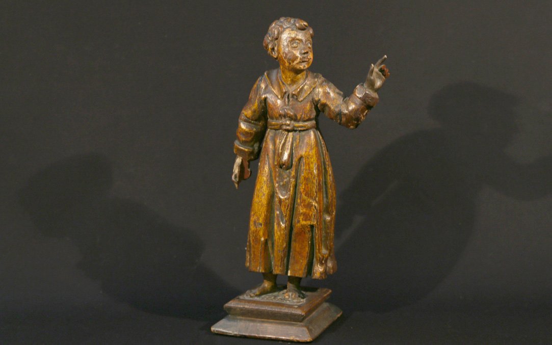 16th Century Wood Statue, Early 17th Century, 44 Cm-photo-2