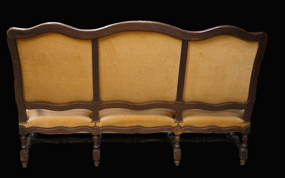 Banquette Louis XIII, Chêne, XVIIème Siècle, 3 Places-photo-4