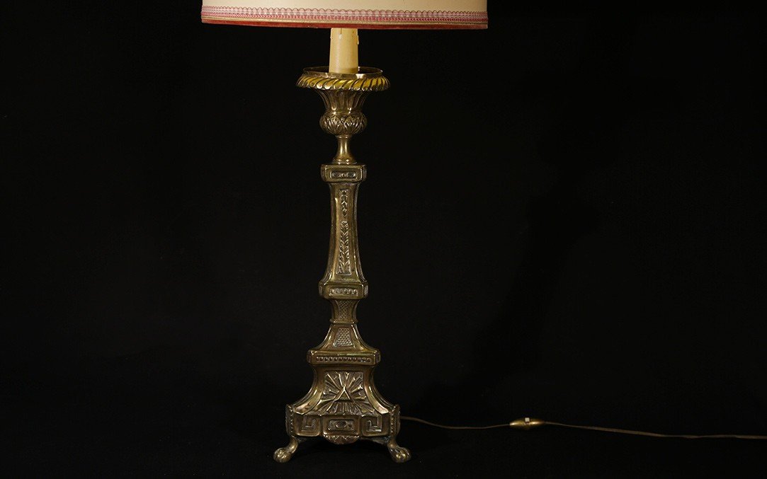 Grand Candélabre d'église En Laiton (110cm)-photo-1