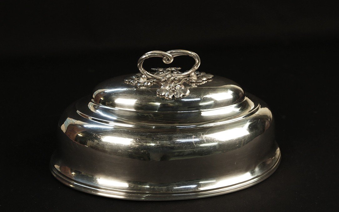 Cloche De Table / Couvre plat, Métal Argenté -photo-3