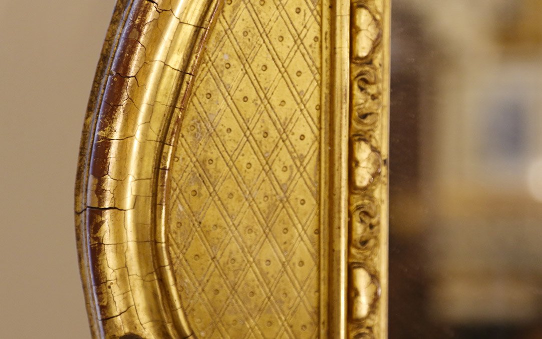 19th Century Gilded Wood Mirror, 140 X 95 Cm-photo-3