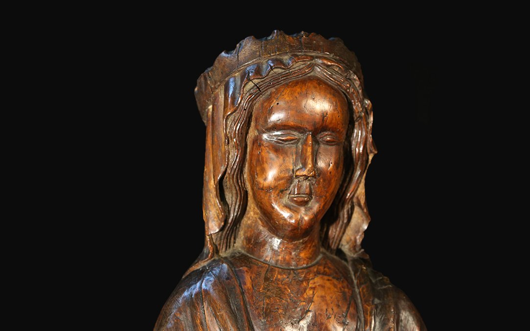 Art Roman, Sculpture Bois, Sainte Catherine-photo-2
