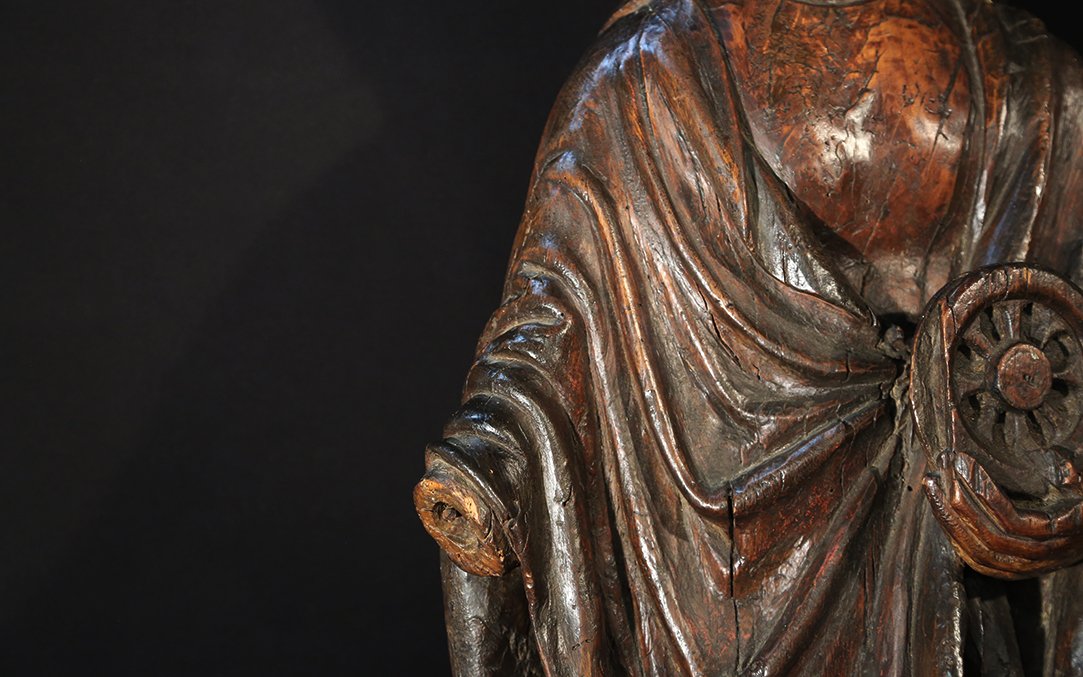 Art Roman, Sculpture Bois, Sainte Catherine-photo-3