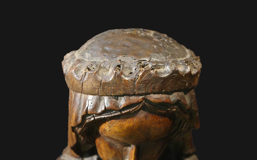 Art Roman, Sculpture Bois, Sainte Catherine-photo-6