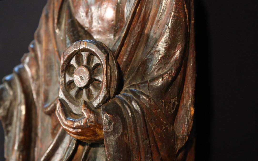 Art Roman, Sculpture Bois, Sainte Catherine-photo-8