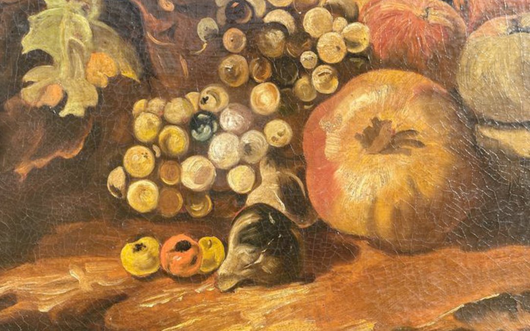Huile Sur Toile, Nature Morte, Fruits, Italie XVIIIeme-photo-2
