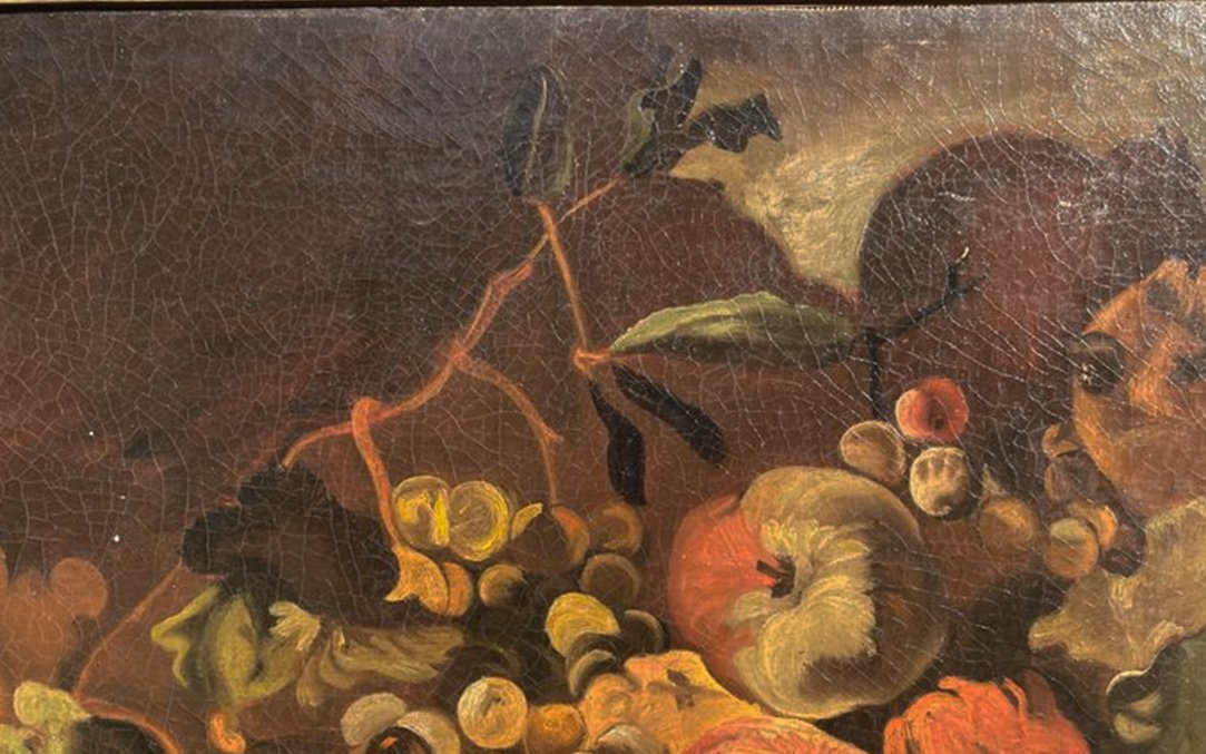 Huile Sur Toile, Nature Morte, Fruits, Italie XVIIIeme-photo-7