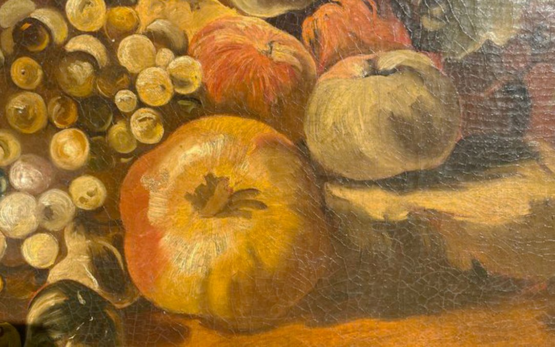 Huile Sur Toile, Nature Morte, Fruits, Italie XVIIIeme-photo-8