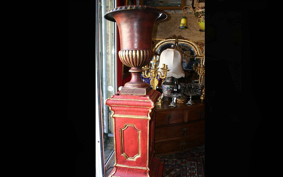 Pair Of Monumental Medici Basins, 19th Century -photo-2
