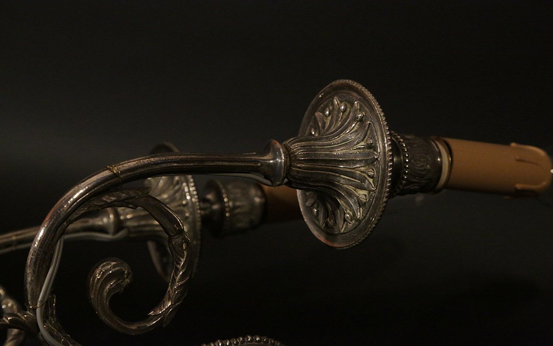 Appliques Louis XVI En Bronze Argenté, XVIIIeme -photo-4