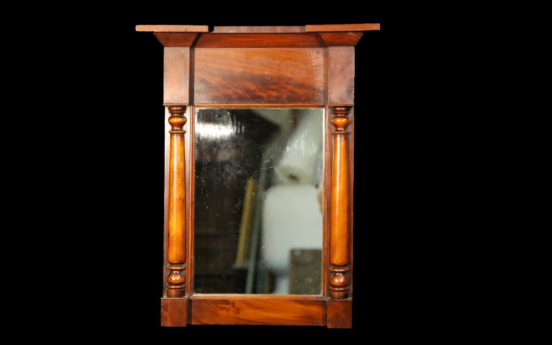 Miroir Empire, Acajou, XIXème (66x52 Cm)-photo-2