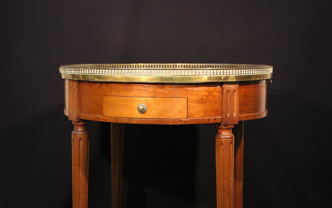 19th Century Bouillotte Table, Carrara Marble -photo-2