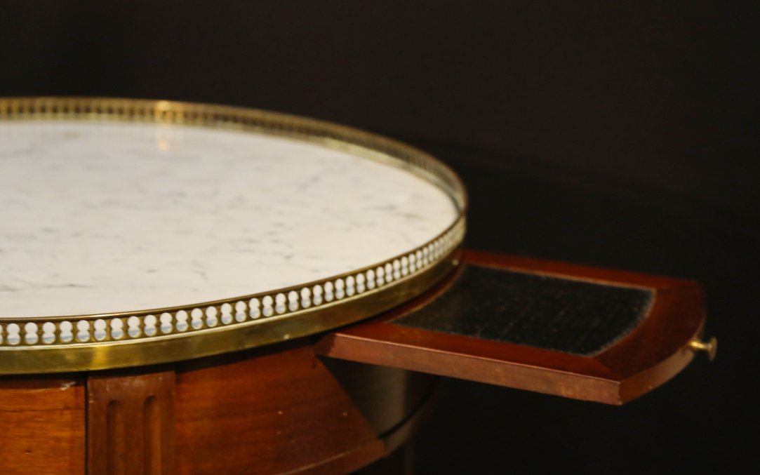 19th Century Bouillotte Table, Carrara Marble -photo-2