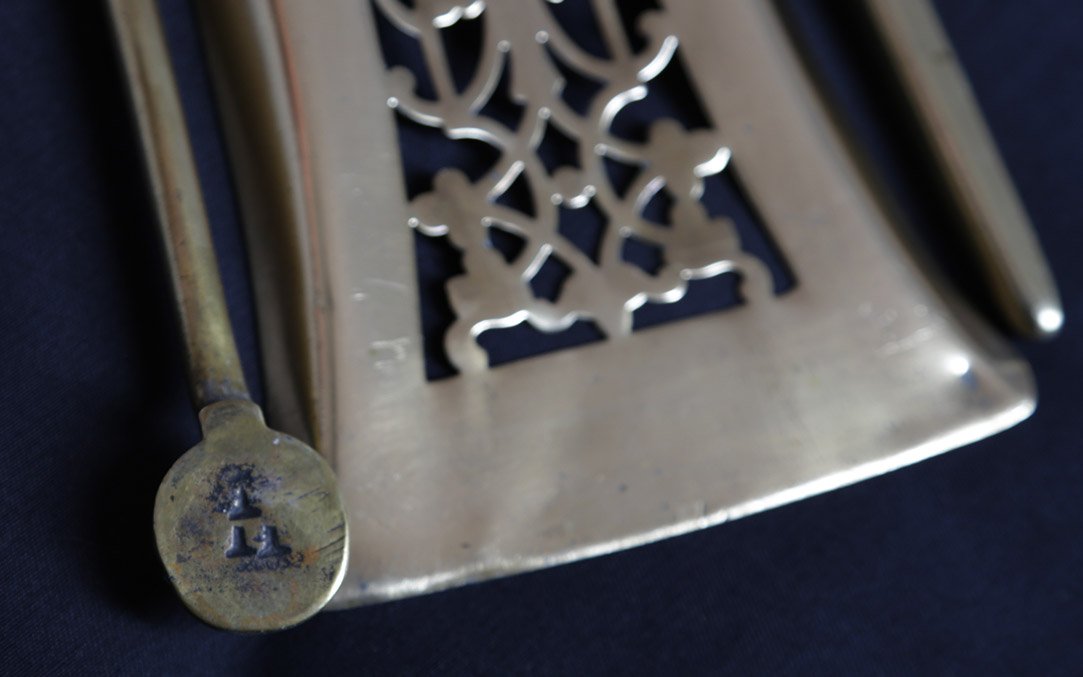 Fireplace Set, Brass, 19th Century -photo-4