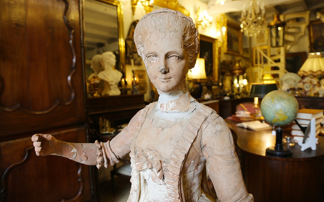 Statue De Jardin, Terre Cuite, XVIIIeme siècle (135 Cm)-photo-3