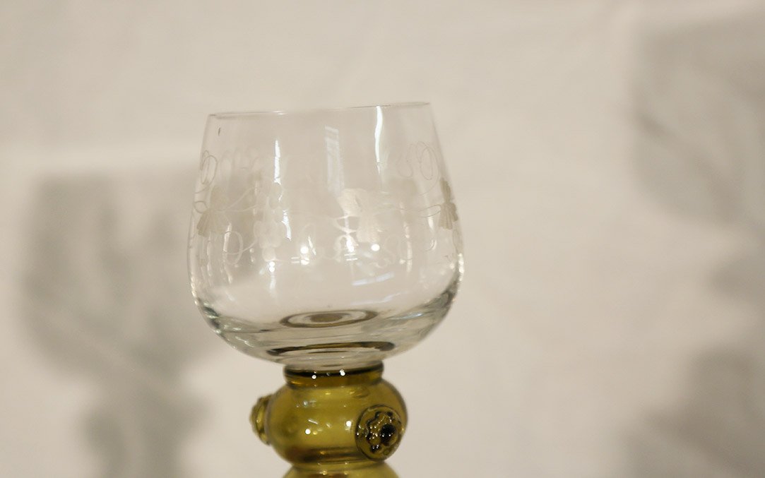 7 Neo-gothic Liqueur Glasses, Crystal -photo-2