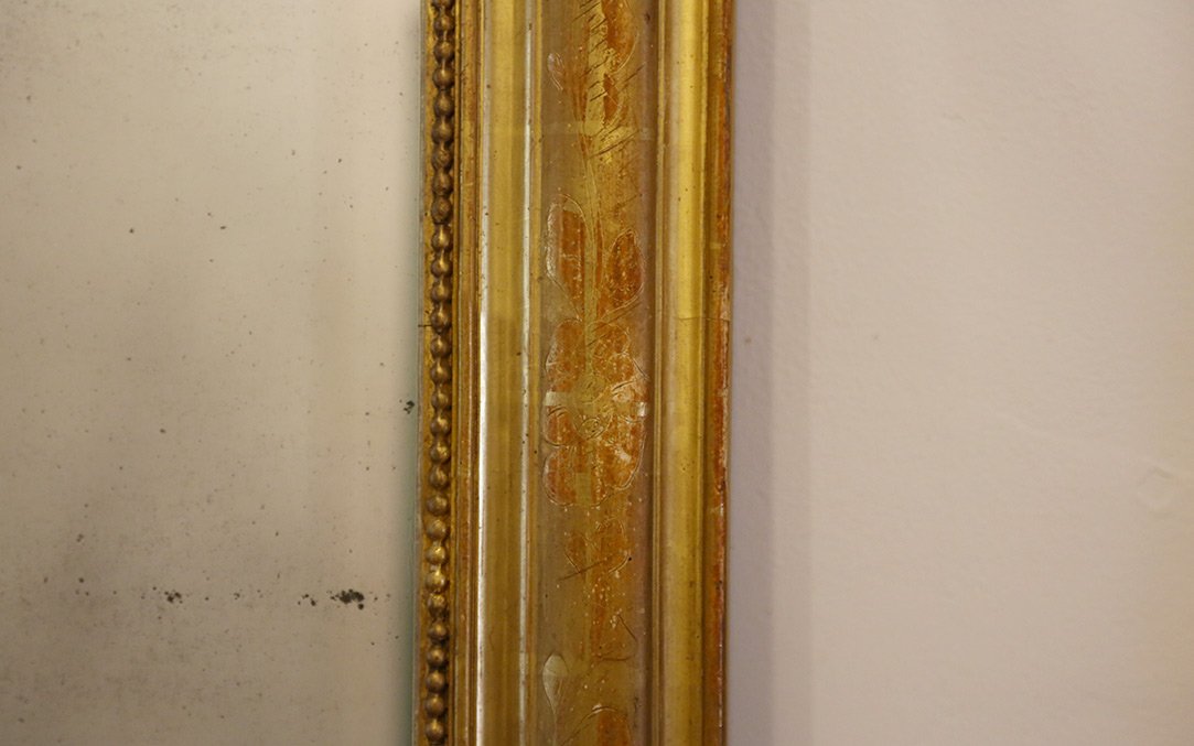 miroir louis Philippe en bois doré à l'or (139x84 cm)-photo-2