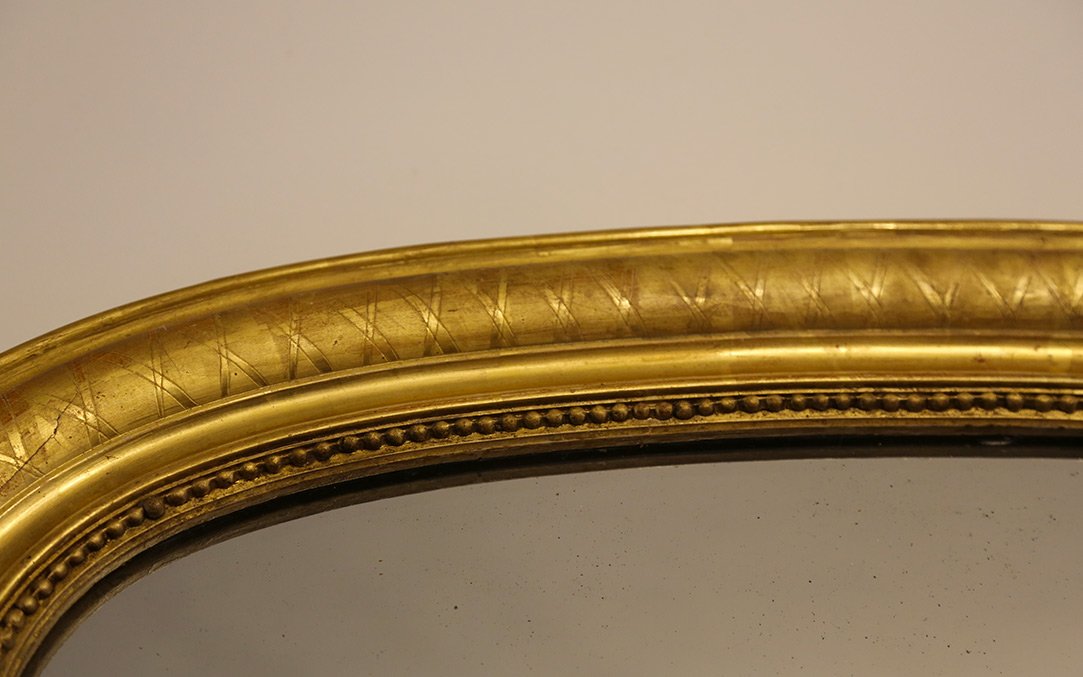 miroir louis Philippe en bois doré à l'or (139x84 cm)-photo-3