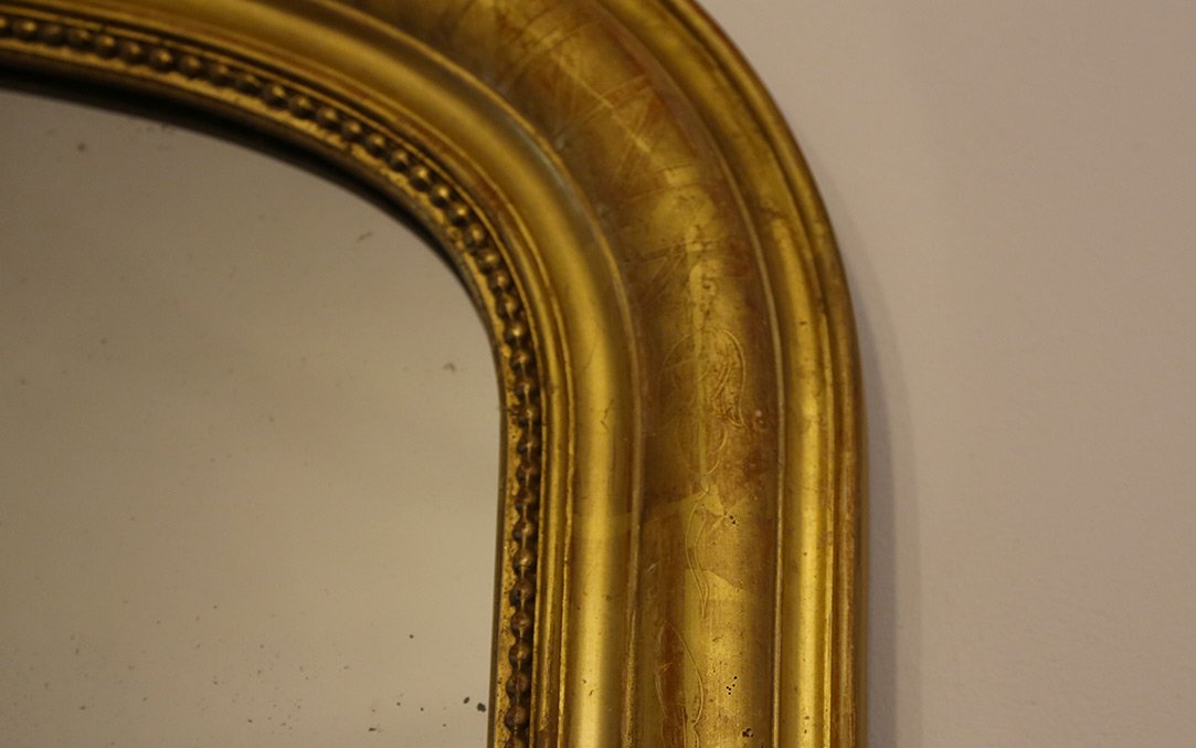 miroir louis Philippe en bois doré à l'or (139x84 cm)-photo-2