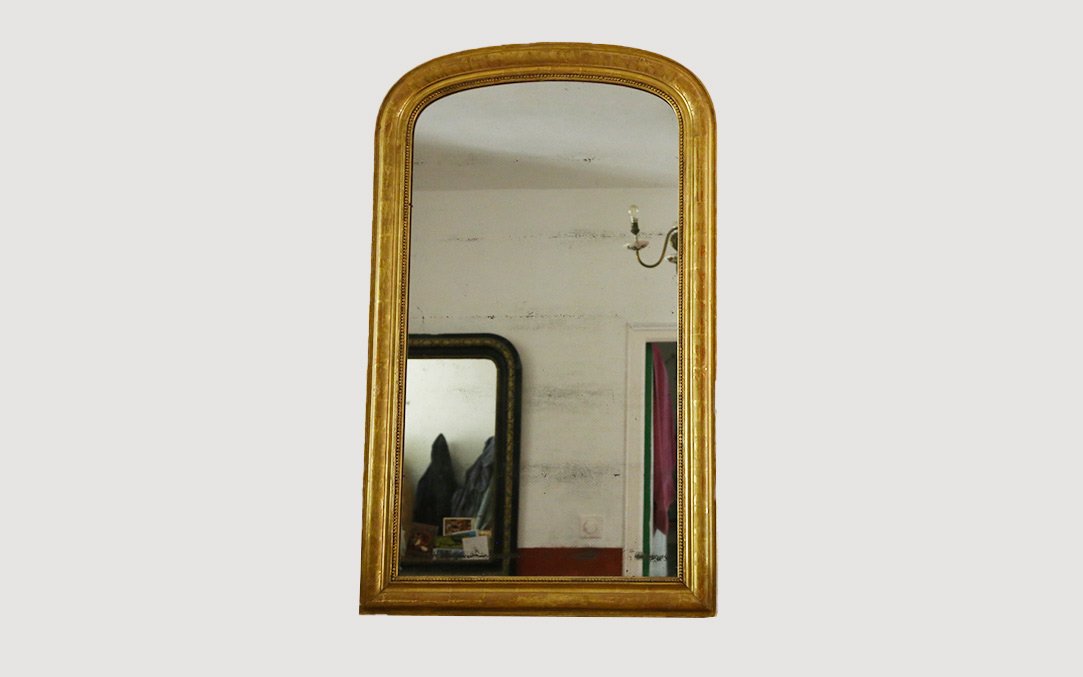 miroir louis Philippe en bois doré à l'or (139x84 cm)-photo-4