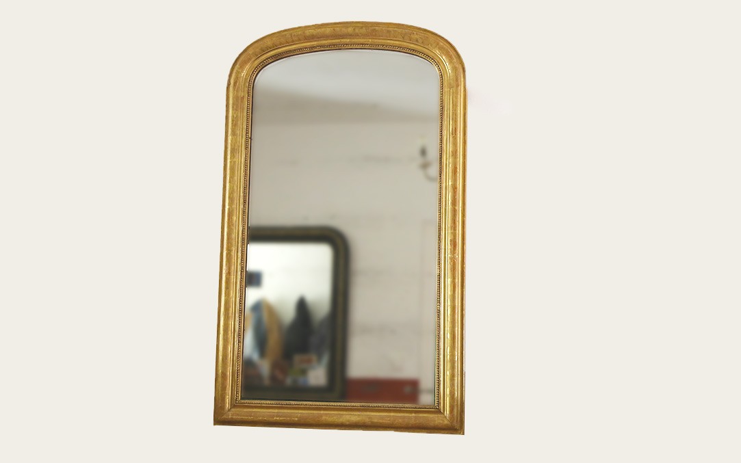 miroir louis Philippe en bois doré à l'or (139x84 cm)
