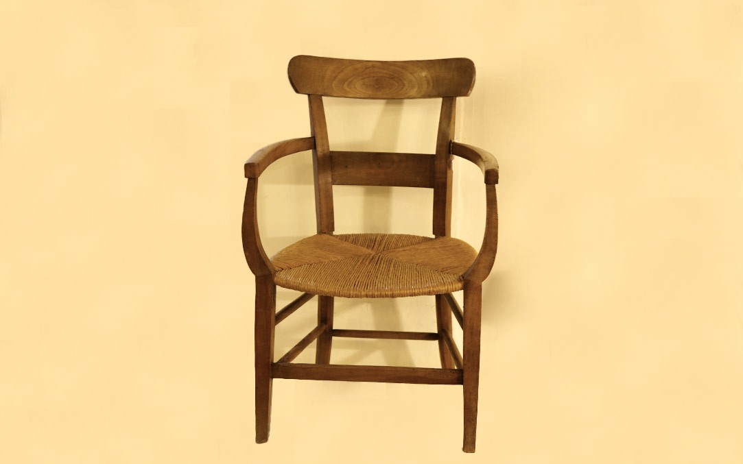 Country Armchair, 19th Century Straw