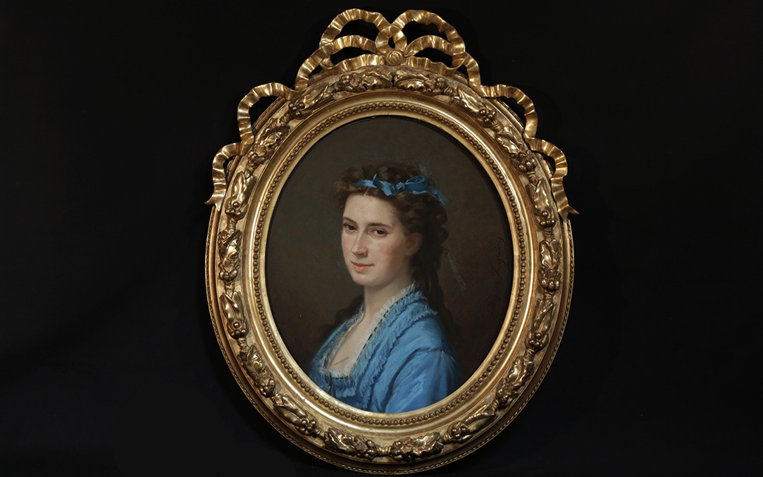 Pastel, Portrait Of Mrs. De Beck By Marcellin De Groiseilliez