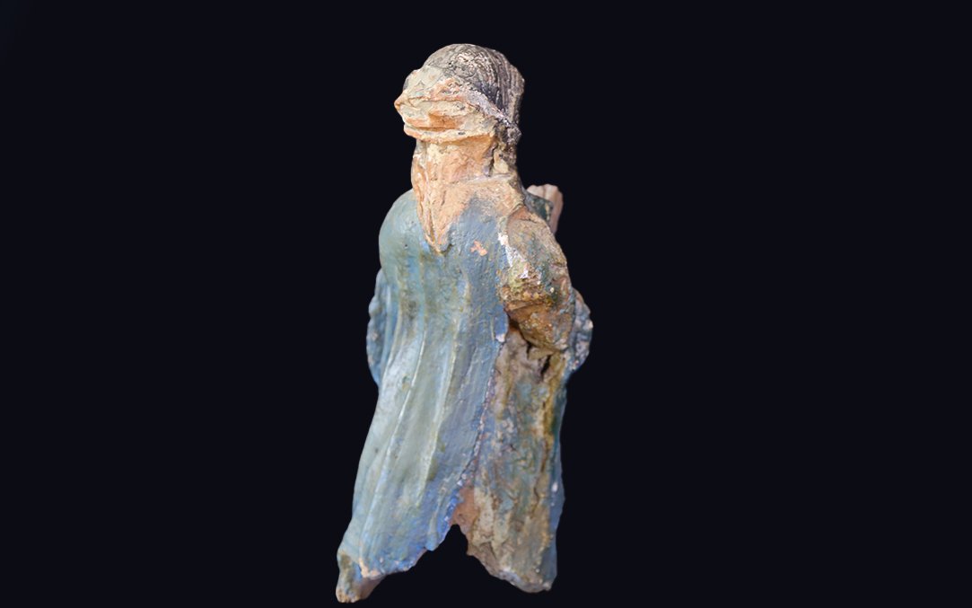 Terracotta Prayer Girl, 19th Century Nativity Scene  -photo-1