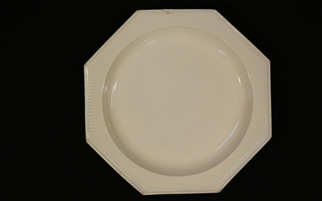 5 Octagonal Plates, Earthenware, 18th Century-photo-2