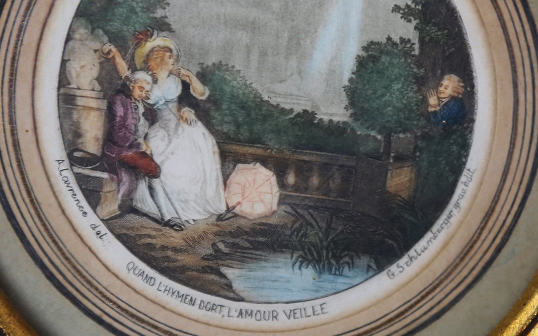 19th Century Engraving, G.schlumberger (diam: 14cm)-photo-4