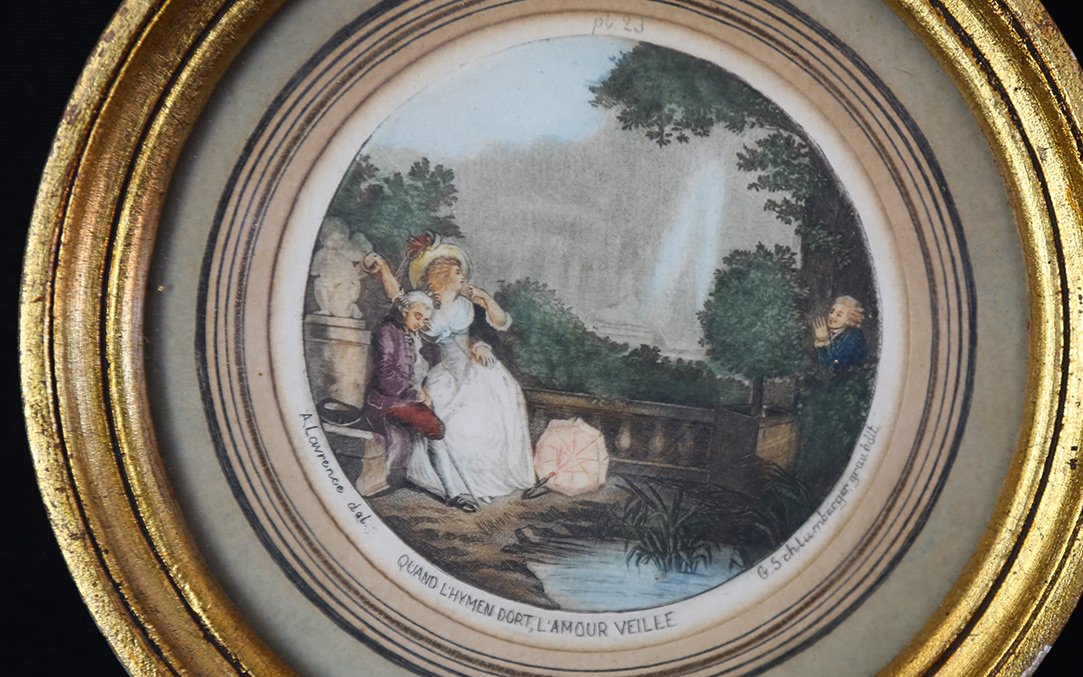 19th Century Engraving, G.schlumberger (diam: 14cm)-photo-1