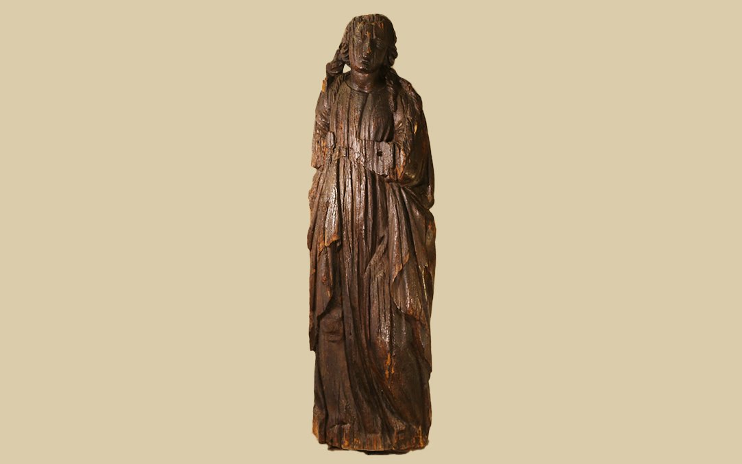 Romanesque Statue, Circa 1450-1500, Oak-photo-2