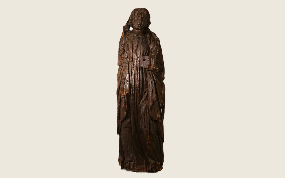 Romanesque Statue, Circa 1450-1500, Oak-photo-6