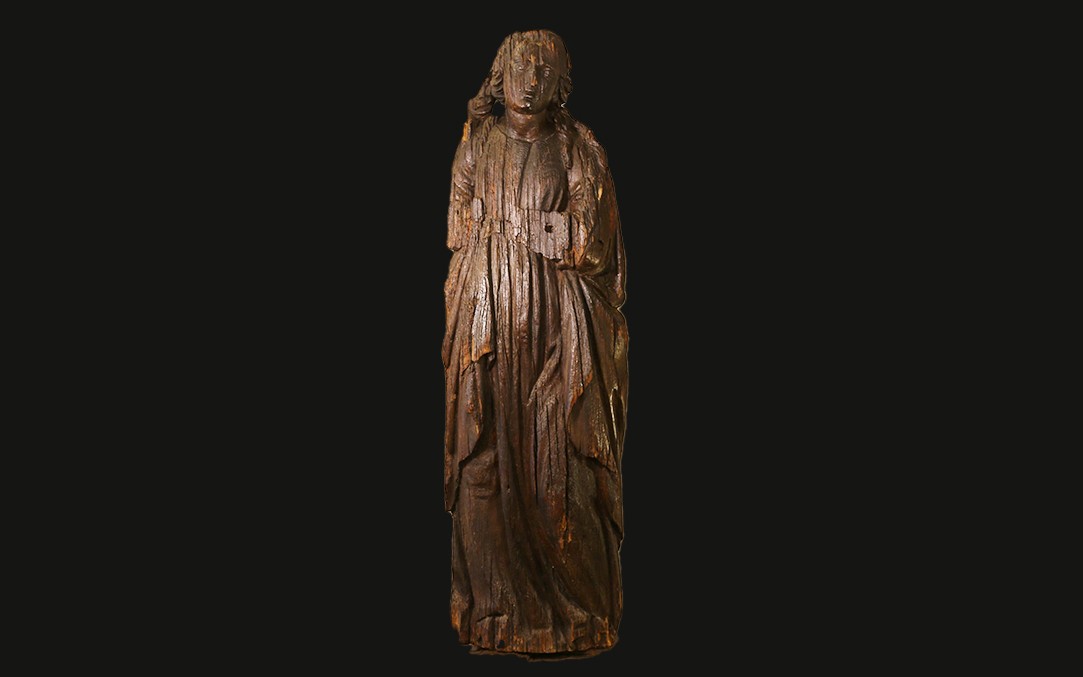 Romanesque Statue, Circa 1450-1500, Oak