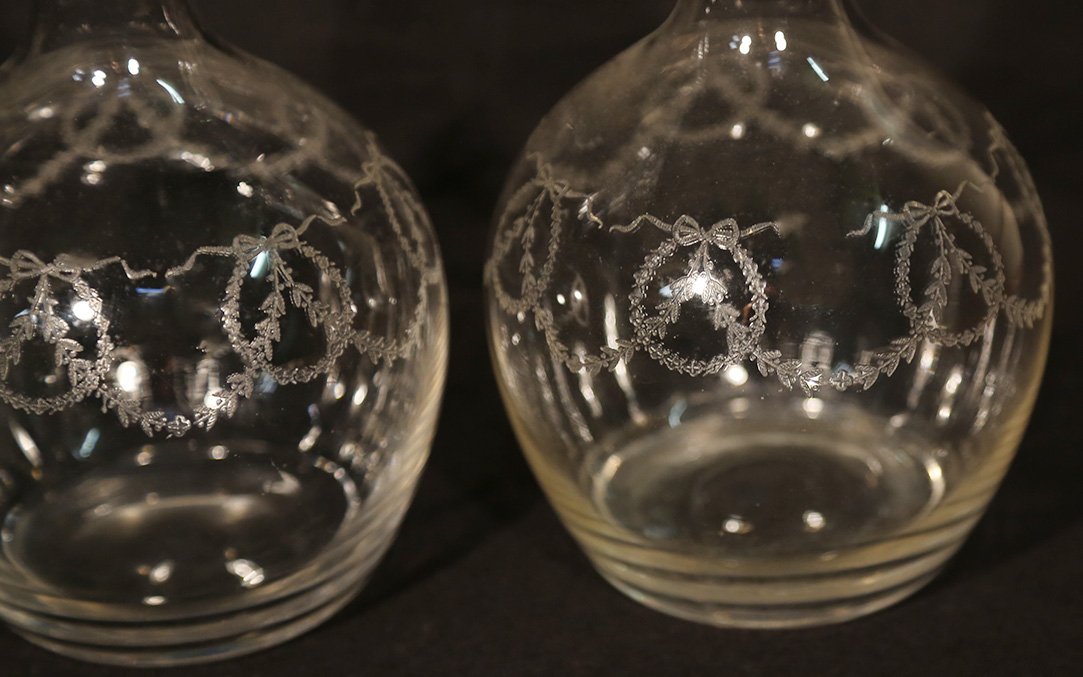 Paire De Carafes En Cristal, Fin Du XIXème Siècle -photo-6