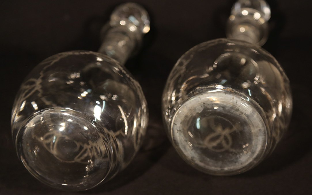 Paire De Carafes En Cristal, Fin Du XIXème Siècle -photo-7