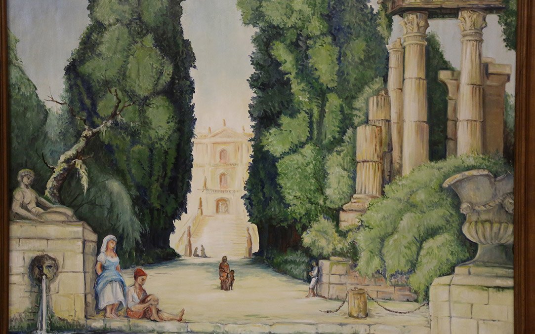 Oil On Canvas, Ancient Landscape, 20th Century (150 X 135 Cm)-photo-3