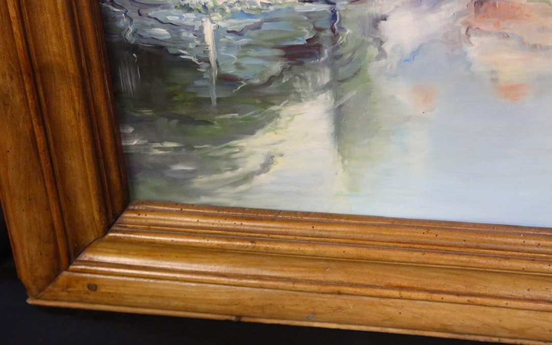 Oil On Canvas, Ancient Landscape, 20th Century (150 X 135 Cm)-photo-2