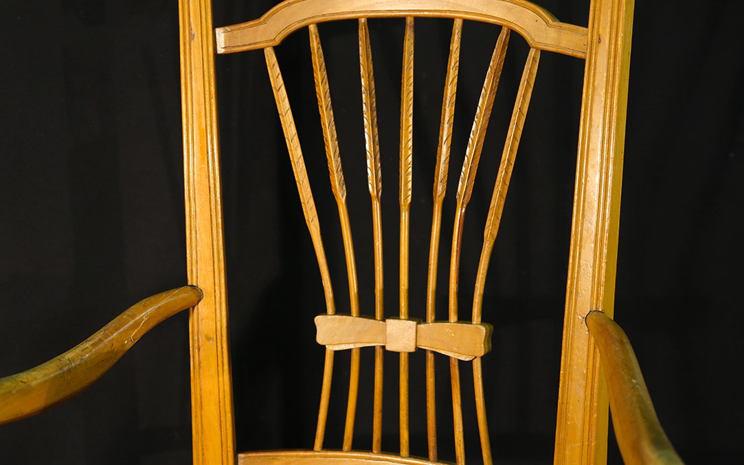 19th Century Straw Armchair -photo-2