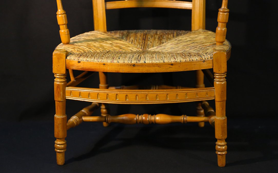 19th Century Straw Armchair -photo-3