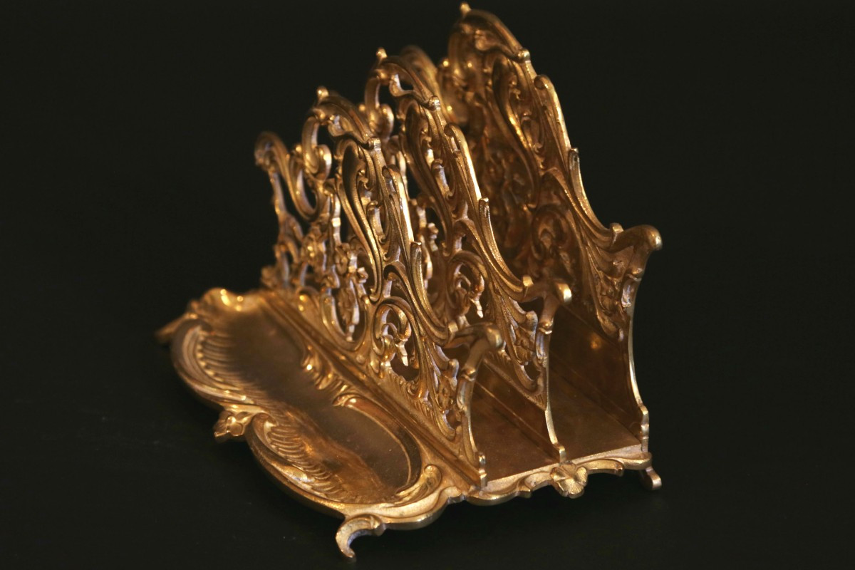 Nécessaire De Bureau En Bronze, XIXème Siècle-photo-2