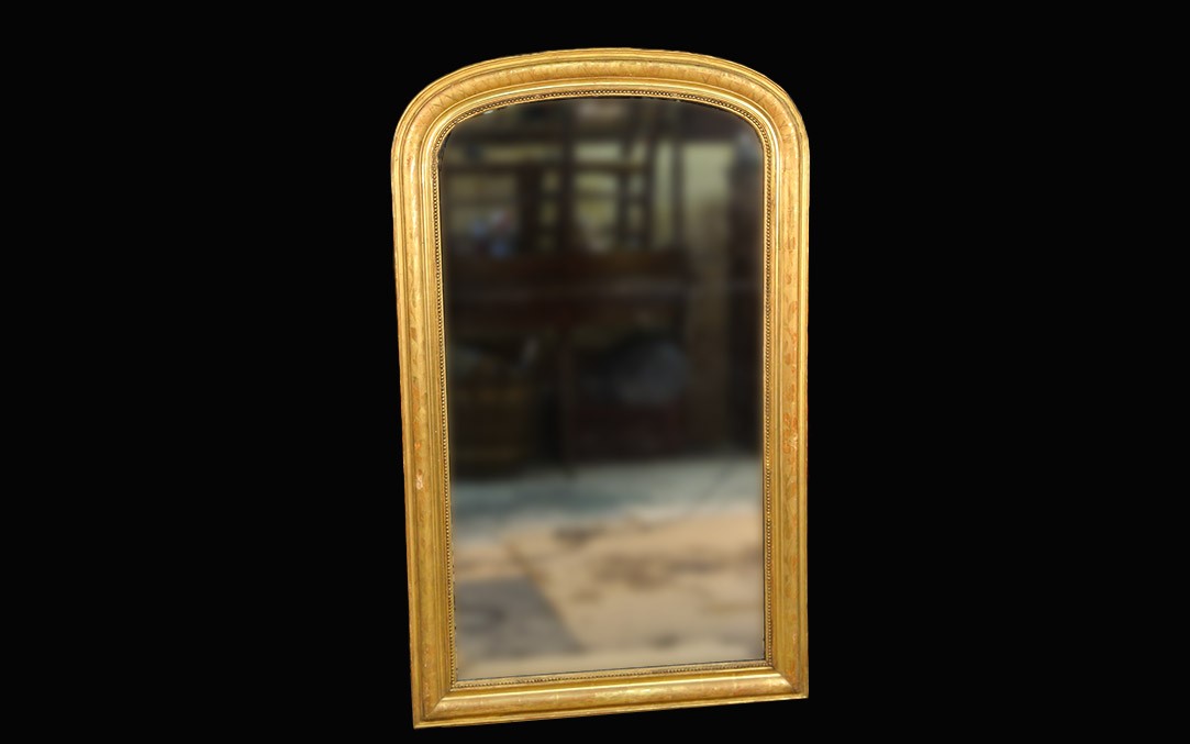 Miroir louis Philippe en bois doré à l'or (139x84 cm)