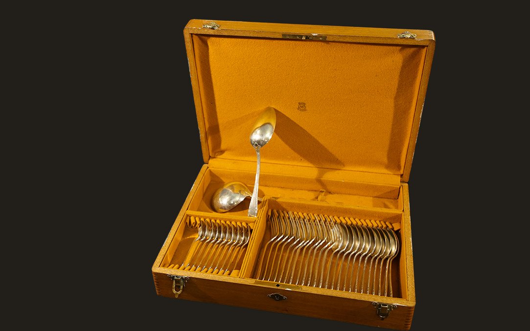 Ménagère en métal argenté (36 pcs) -photo-4