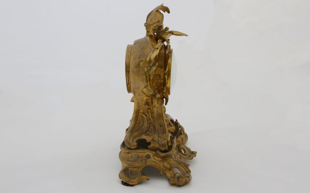 Fireplace Ornament, Clocks, Gilt Bronze, 19th Century-photo-4