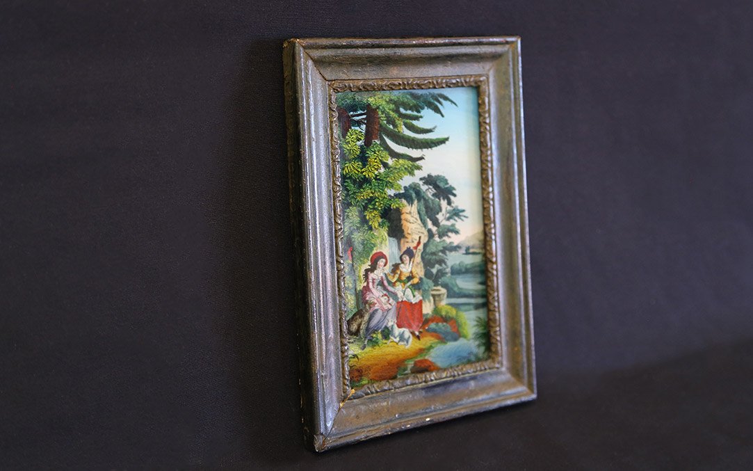 Fixé sous verre, XVIIIème (15x21 cm)-photo-4