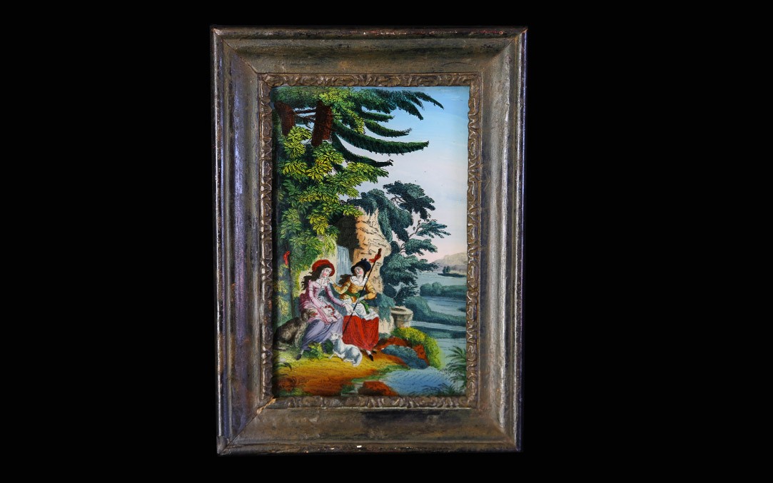 Fixé sous verre, XVIIIème (15x21 cm)