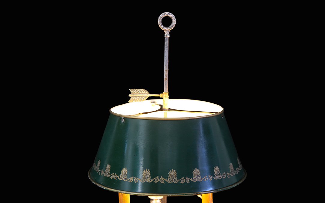 Lampe bouillotte, bronze argenté, XIXème -photo-1