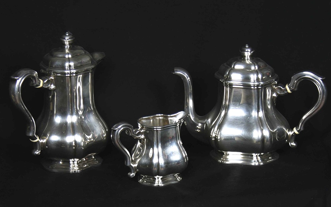 Service à Café Et Thé En Argent Massif, Poinçon Minerve, 1756 Grammes